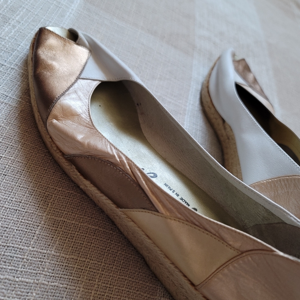 Vintage Patchwork Leather Wedges - image 5